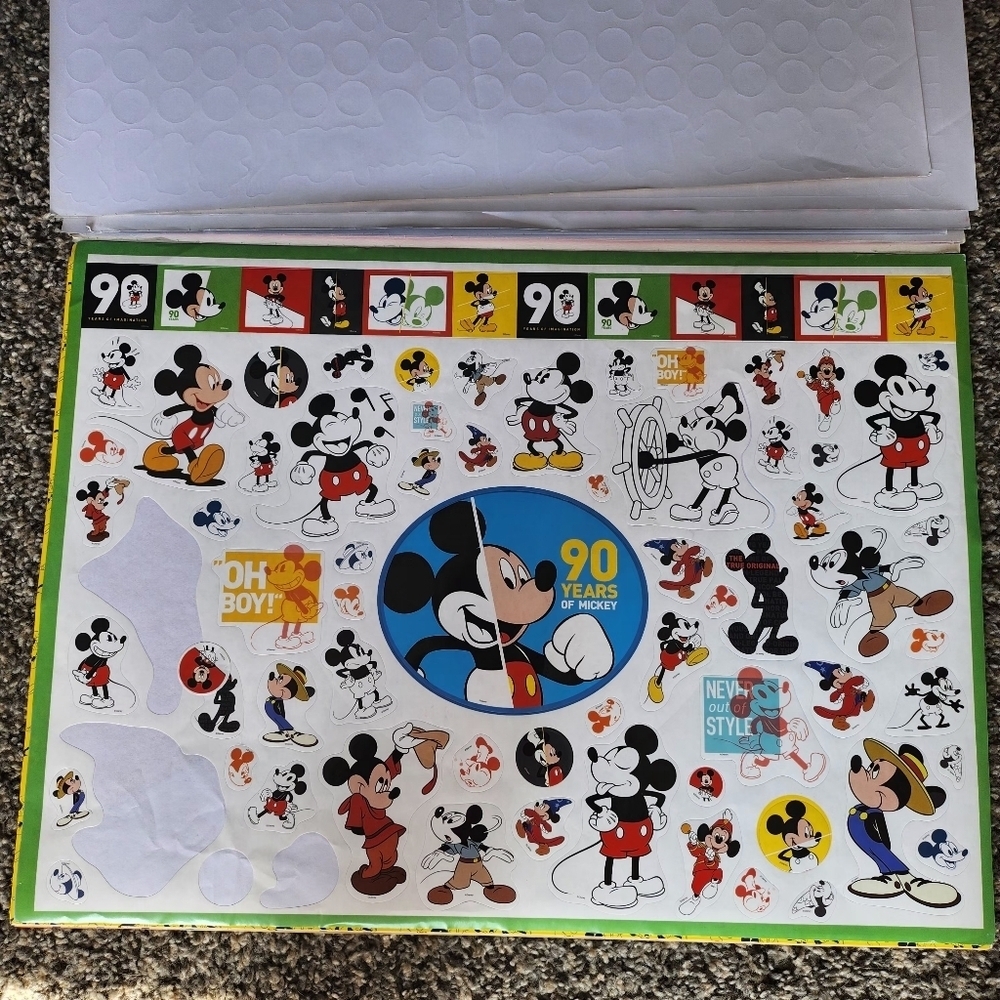 RARE Mickey Mouse 90 Years Of Magic Giant Sticker Activity Pad 1000 Stickers - Picture 11 of 11
